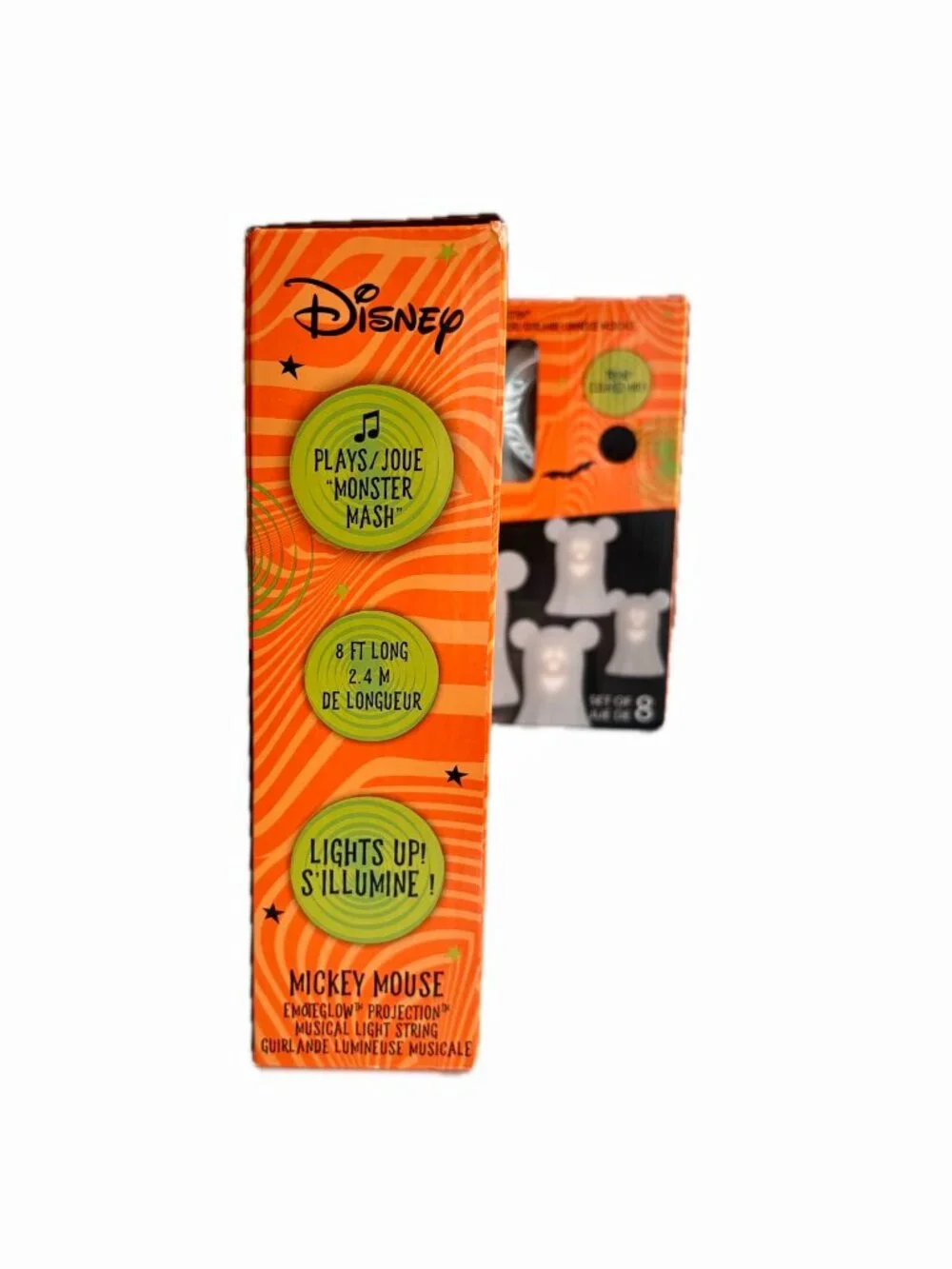 Disney Halloween Mickey Mouse Emoteglow Projection Musical String Light 8 Ghosts